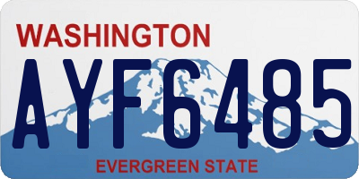 WA license plate AYF6485