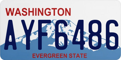 WA license plate AYF6486
