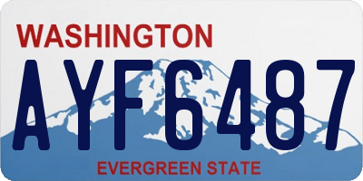 WA license plate AYF6487