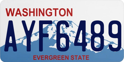 WA license plate AYF6489