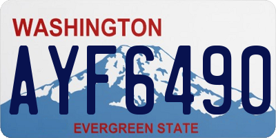 WA license plate AYF6490