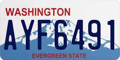 WA license plate AYF6491