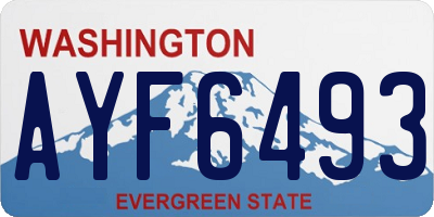 WA license plate AYF6493
