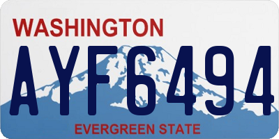 WA license plate AYF6494
