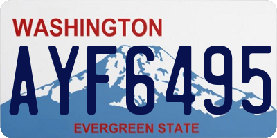 WA license plate AYF6495