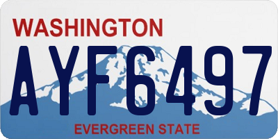 WA license plate AYF6497