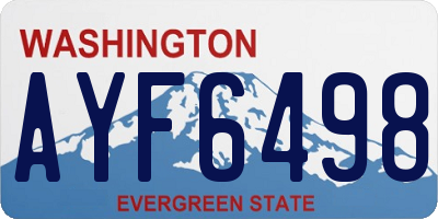 WA license plate AYF6498