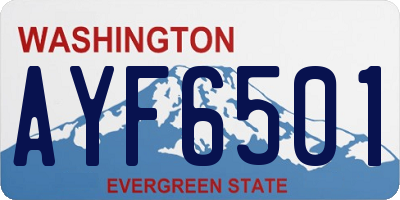 WA license plate AYF6501