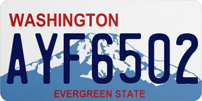 WA license plate AYF6502