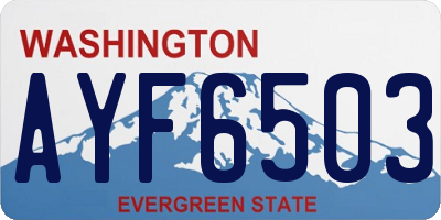 WA license plate AYF6503