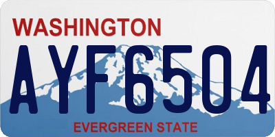 WA license plate AYF6504