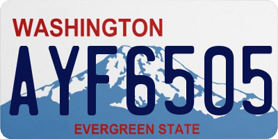 WA license plate AYF6505