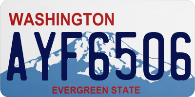 WA license plate AYF6506