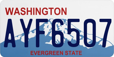 WA license plate AYF6507