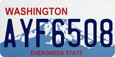 WA license plate AYF6508