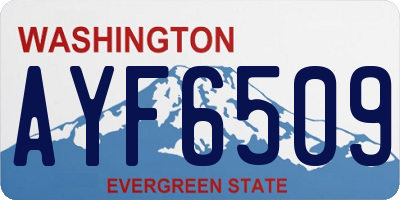 WA license plate AYF6509