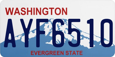 WA license plate AYF6510