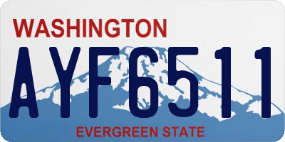 WA license plate AYF6511