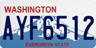 WA license plate AYF6512