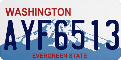 WA license plate AYF6513