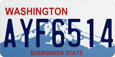 WA license plate AYF6514
