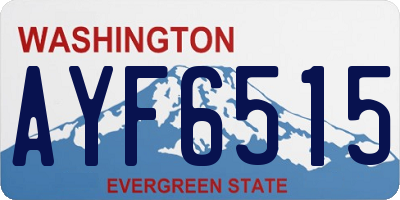 WA license plate AYF6515