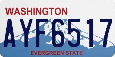 WA license plate AYF6517
