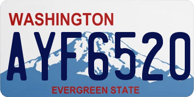 WA license plate AYF6520