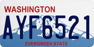 WA license plate AYF6521