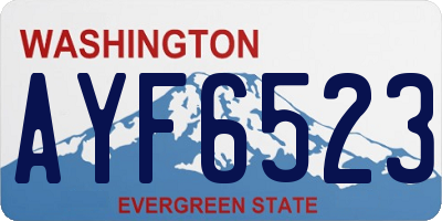 WA license plate AYF6523