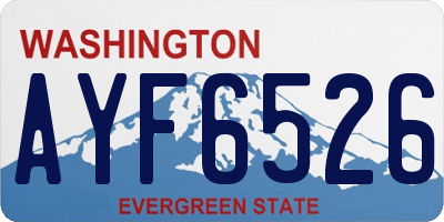 WA license plate AYF6526