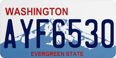WA license plate AYF6530