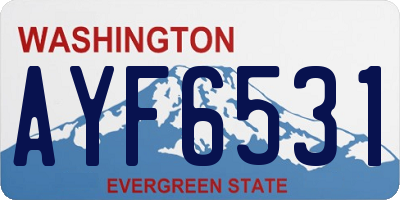 WA license plate AYF6531