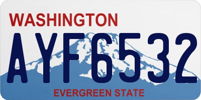 WA license plate AYF6532