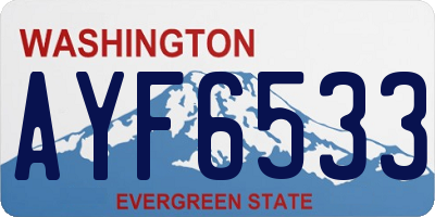 WA license plate AYF6533
