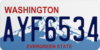 WA license plate AYF6534