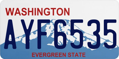 WA license plate AYF6535