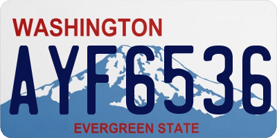 WA license plate AYF6536