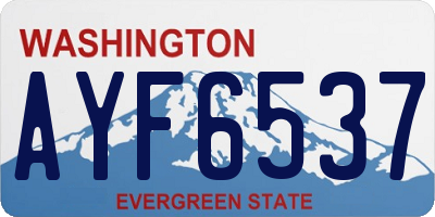 WA license plate AYF6537