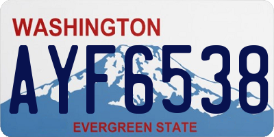 WA license plate AYF6538