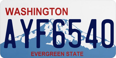 WA license plate AYF6540