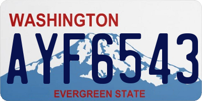 WA license plate AYF6543