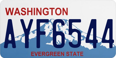 WA license plate AYF6544