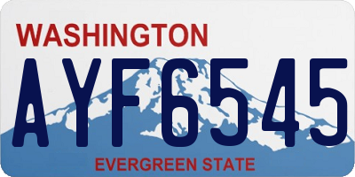 WA license plate AYF6545