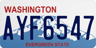 WA license plate AYF6547