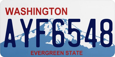 WA license plate AYF6548