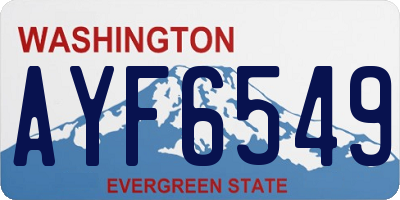 WA license plate AYF6549