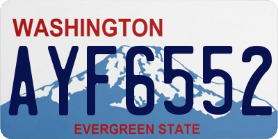 WA license plate AYF6552