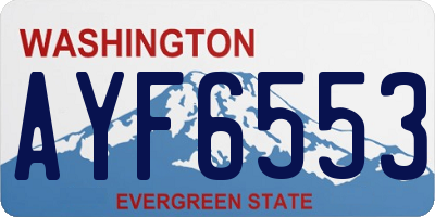 WA license plate AYF6553