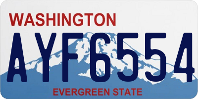 WA license plate AYF6554